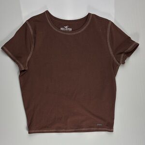 Hollister baby tee brown